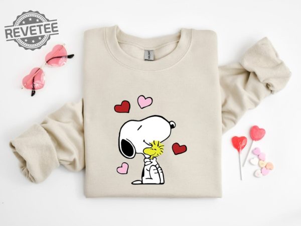 Hugging Snoopy Valentine Shirt Cute Valentine Sweatshirt Snoopy Valentines Day Love Shirt Snoopy St Patricks Day Shirt Unique revetee 1