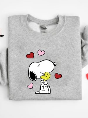 Hugging Snoopy Valentine Shirt Cute Valentine Sweatshirt Snoopy Valentines Day Love Shirt Snoopy St Patricks Day Shirt Unique revetee 3