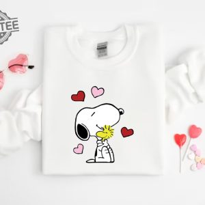 Hugging Snoopy Valentine Shirt Cute Valentine Sweatshirt Snoopy Valentines Day Love Shirt Snoopy St Patricks Day Shirt Unique revetee 4