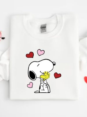 Hugging Snoopy Valentine Shirt Cute Valentine Sweatshirt Snoopy Valentines Day Love Shirt Snoopy St Patricks Day Shirt Unique revetee 4