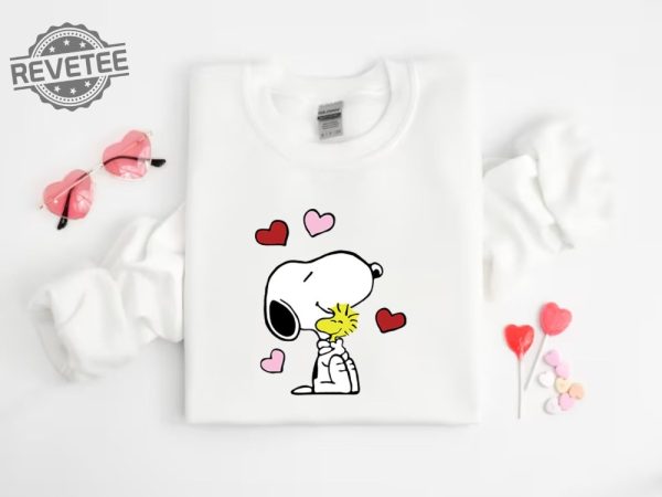 Hugging Snoopy Valentine Shirt Cute Valentine Sweatshirt Snoopy Valentines Day Love Shirt Snoopy St Patricks Day Shirt Unique revetee 4