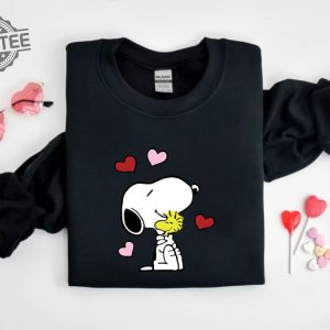 Hugging Snoopy Valentine Shirt Cute Valentine Sweatshirt Snoopy Valentines Day Love Shirt Snoopy St Patricks Day Shirt Unique revetee 5