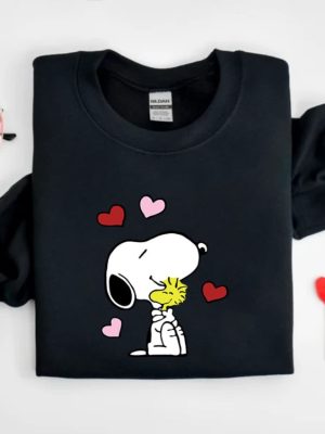 Hugging Snoopy Valentine Shirt Cute Valentine Sweatshirt Snoopy Valentines Day Love Shirt Snoopy St Patricks Day Shirt Unique revetee 5