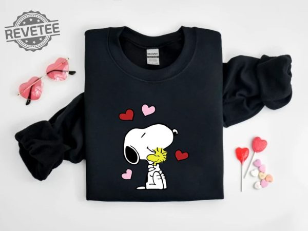 Hugging Snoopy Valentine Shirt Cute Valentine Sweatshirt Snoopy Valentines Day Love Shirt Snoopy St Patricks Day Shirt Unique revetee 5