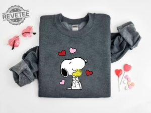 Hugging Snoopy Valentine Shirt Cute Valentine Sweatshirt Snoopy Valentines Day Love Shirt Snoopy St Patricks Day Shirt Unique revetee 6