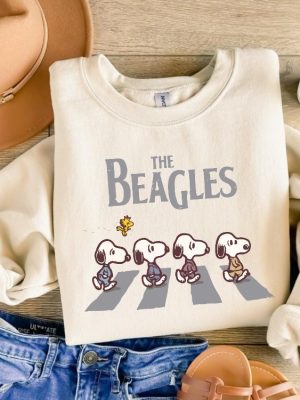 The Beagles Sweatshirt Abbey Road Inspired Shirt Fall Dogs Shirt Funny Beatles Inspired Apparel Snoopy St Patricks Day Shirt Unique revetee 2