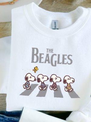 The Beagles Sweatshirt Abbey Road Inspired Shirt Fall Dogs Shirt Funny Beatles Inspired Apparel Snoopy St Patricks Day Shirt Unique revetee 3