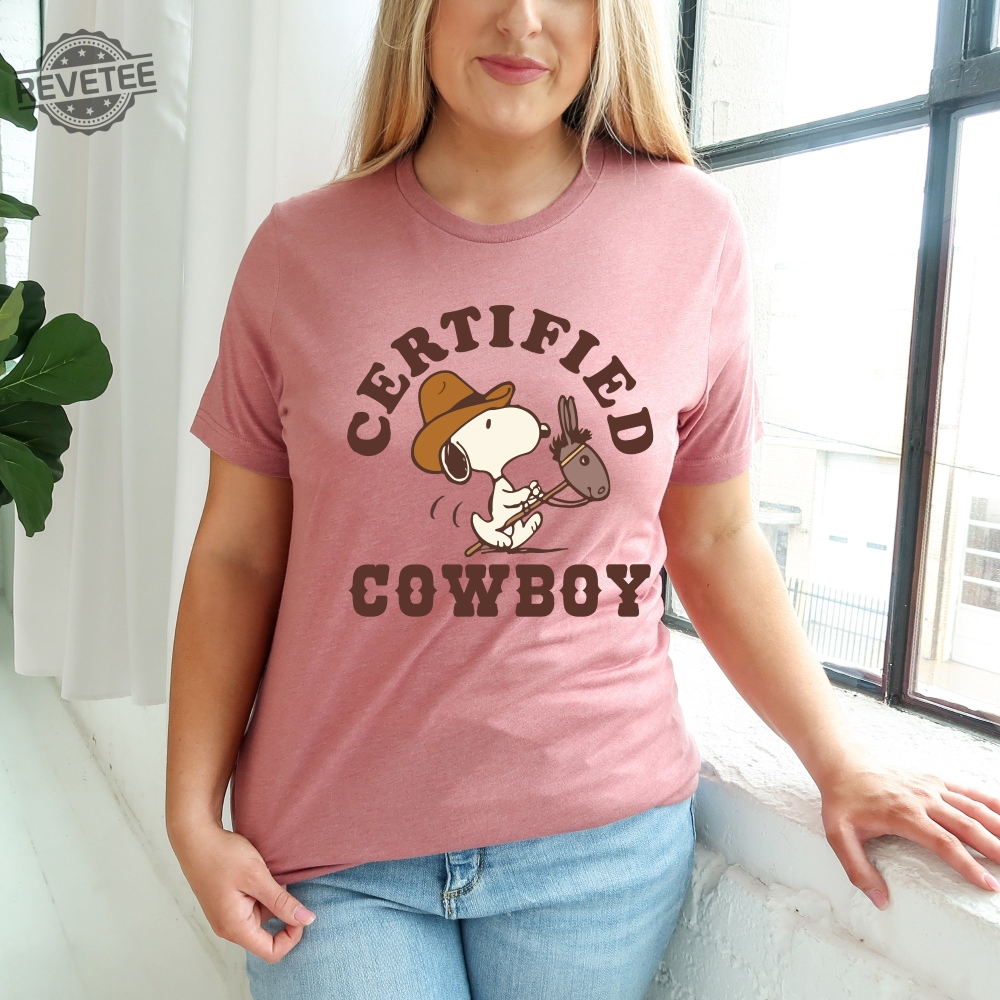 Snoopy Certified Cowboy Shirt Snoopy Birthday Tee Cowboy Dog Tshirt Dog Lovers Gift Snoopy St Patricks Day Shirt Unique