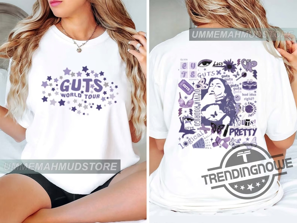 Olivia Rodrigo Shirt Olivia Guts Tour Two Sides Shirt Guts Tour 2024 Sweatshirt 2024 Concert Shirt Guts Shirt Olivia Bad Idea Right Shirt