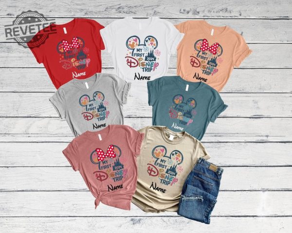 Custom Name My First Disney Trip 2024 Shirts Personalized Disney Family Vacation Shirt My First Disney Trip Shirt Unique revetee 1