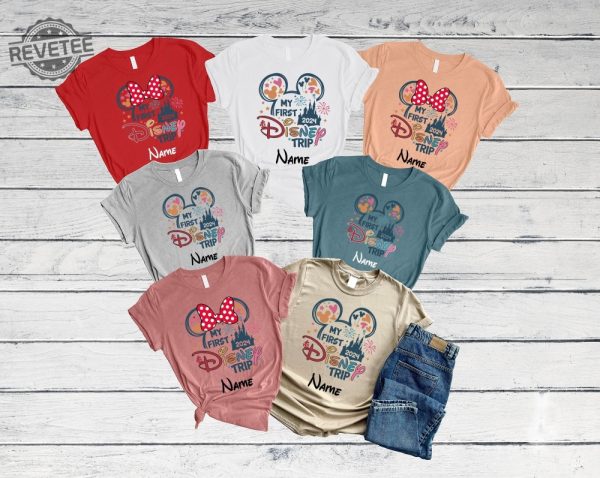 Custom Name My First Disney Trip 2024 Shirts Personalized Disney Family Vacation Shirt My First Disney Trip Shirt Unique revetee 2