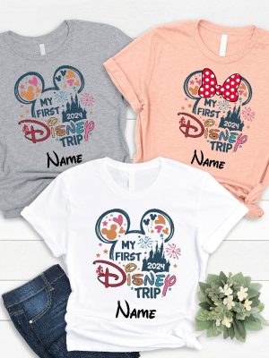 Custom Name My First Disney Trip 2024 Shirts Personalized Disney Family Vacation Shirt My First Disney Trip Shirt Unique revetee 3