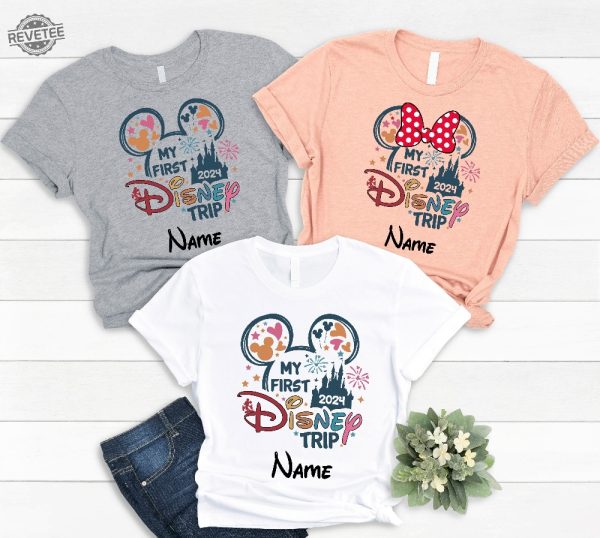 Custom Name My First Disney Trip 2024 Shirts Personalized Disney Family Vacation Shirt My First Disney Trip Shirt Unique revetee 3