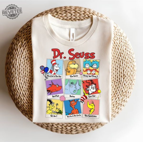 Read Across America Cartoon Characters Sweatshirt Dr. Seuss Costume Ideas Dr. Seuss Teacher Shirts Cat In The Hat Clipart Dr. Seuss T Shirts revetee 1