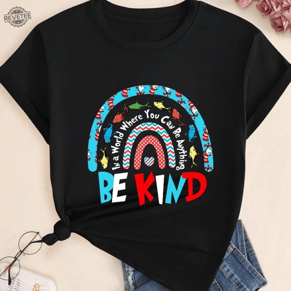 Read Across America Tshirt Be Kind Reading Day Tee Cat In The Hat Clipart Dr. Seuss Teacher Shirts Dr. Seuss Quotes About Reading revetee 1