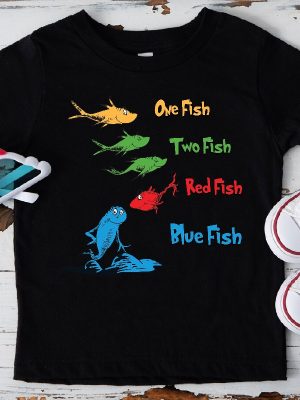 Reading Day Shirt Read Across America Shirt One Fish Two Fish Red Fish Blue Fish Cat Hat Shirt Reading Week Matching Shirt revetee 3