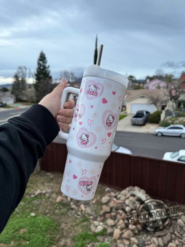 Hello Kitty Stanley Cup V2 Tumbler 40Oz Gift For Daughter Kitty Stanley Cup trendingnowe 1