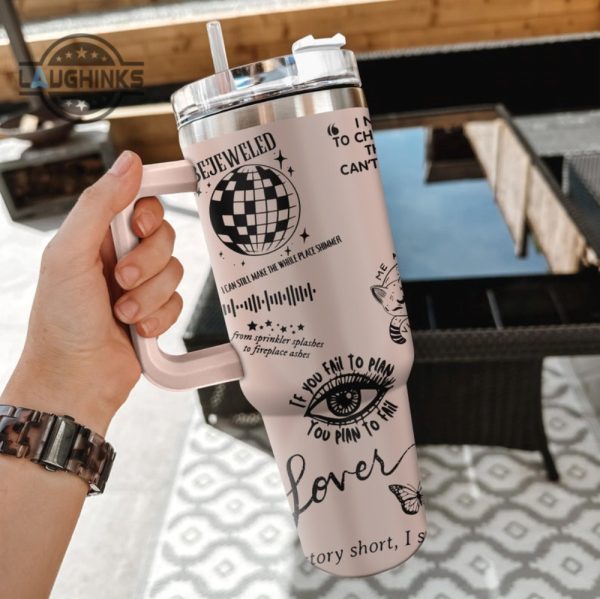 taylor swift albums stanley tumbler dupe 40 oz the tortured poets department 40oz quencher travel cup swiftie albums cups lover 1989 reputation tumblers laughinks 5