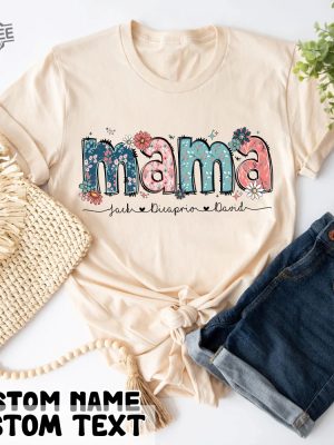 Floral Mama Shirt Personalized Mom Shirt With Kids Names Gift For Mom Mothers Day Gift Mothers Day Shirt Mama Shirt Mama Gift Unique revetee 2