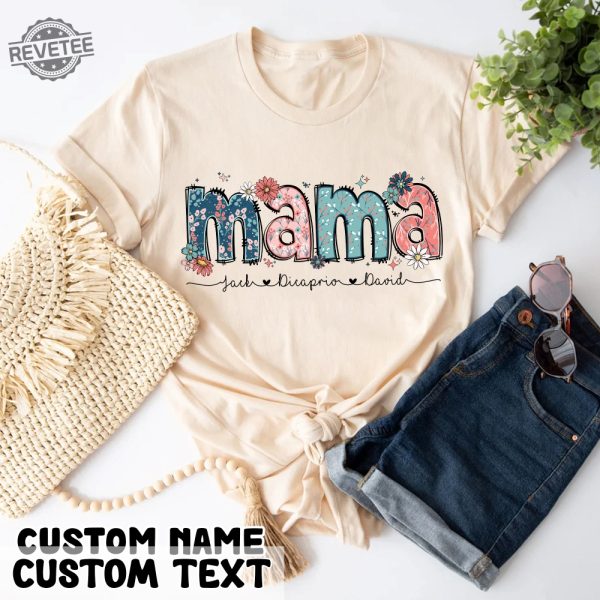 Floral Mama Shirt Personalized Mom Shirt With Kids Names Gift For Mom Mothers Day Gift Mothers Day Shirt Mama Shirt Mama Gift Unique revetee 2