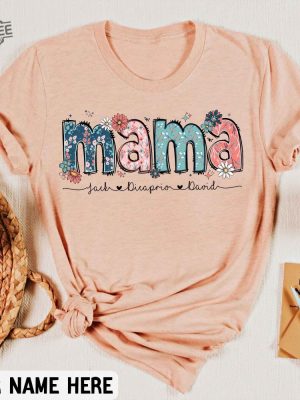 Floral Mama Shirt Personalized Mom Shirt With Kids Names Gift For Mom Mothers Day Gift Mothers Day Shirt Mama Shirt Mama Gift Unique revetee 5