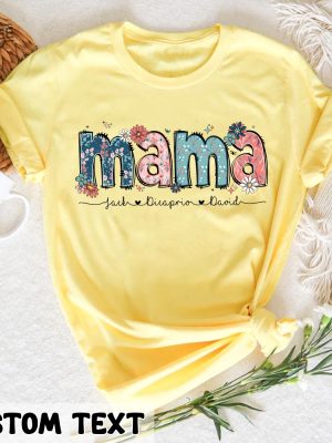 Floral Mama Shirt Personalized Mom Shirt With Kids Names Gift For Mom Mothers Day Gift Mothers Day Shirt Mama Shirt Mama Gift Unique revetee 7