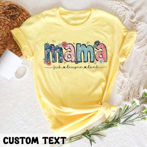 Floral Mama Shirt Personalized Mom Shirt With Kids Names Gift For Mom Mothers Day Gift Mothers Day Shirt Mama Shirt Mama Gift Unique revetee 7