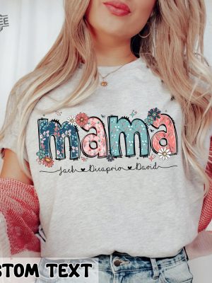 Floral Mama Shirt Personalized Mom Shirt With Kids Names Gift For Mom Mothers Day Gift Mothers Day Shirt Mama Shirt Mama Gift Unique revetee 8