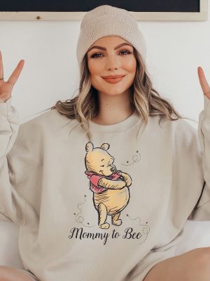 Mommy To Bee Sweatshirt Disney Pooh Mommy Sweatshirt Pregnancy Reveal Sweatshirt Custom Mom Shirt Mama Shirt Unique revetee 4