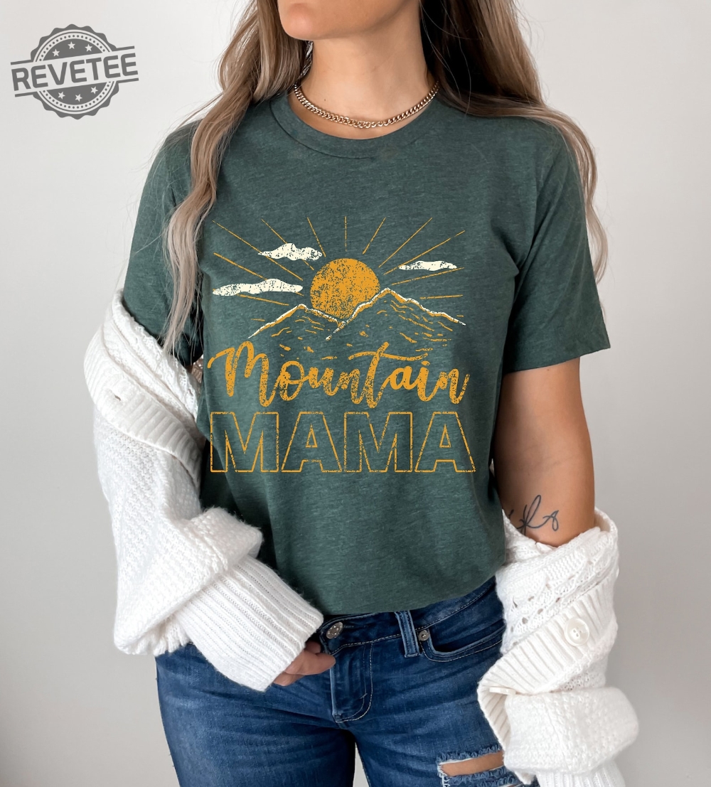 Custom Mountain Mama Shirt Camping Tee Cute 70S Mountain Mama Mountain Shirt Mountain Mom Mountain Mama Tee Unique