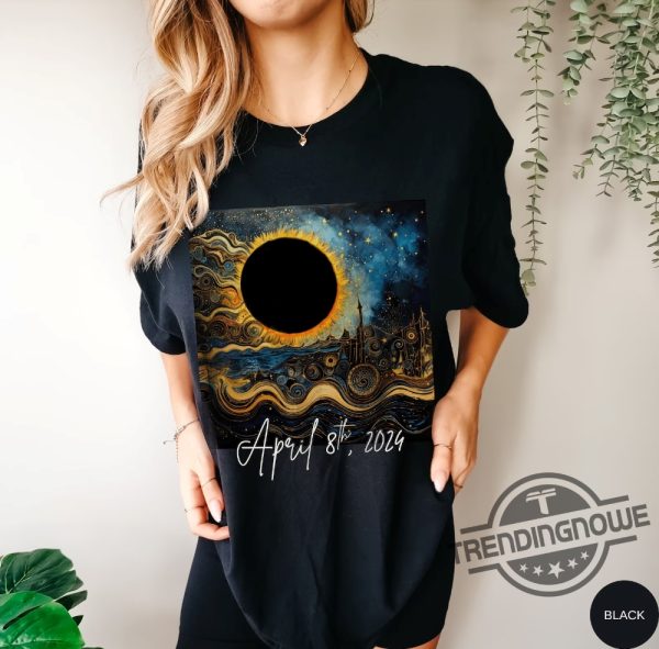 Solar Eclipse Shirt 2024 Total Solar Eclipse Tshirt Aesthetic April 8Th 2024 Shirt Celestial Tee Artistic Solar Eclipse Gift trendingnowe 2