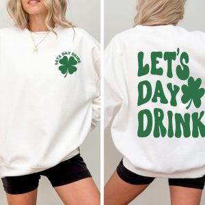 Lets Day Drink Sweatshirt Drinking St Patricks Day Shirt Lucky St Pattys Day Sweater Cover Crewneck Saint Patricks Day Sweatshirt revetee 4