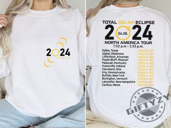 Total Solar Eclipse 2024 Shirt Doublesided Sweatshirt April 8Th 2024 Tshirt Eclipse Event 2024 Hoodie Celestial Shirt giftyzy 2 1