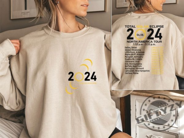 Total Solar Eclipse 2024 Shirt Doublesided Sweatshirt April 8Th 2024 Tshirt Eclipse Event 2024 Hoodie Celestial Shirt giftyzy 3 1