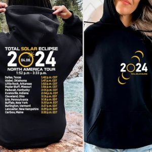 Total Solar Eclipse 2024 Shirt Doublesided Sweatshirt April 8Th 2024 Tshirt Eclipse Event 2024 Hoodie Celestial Shirt giftyzy 5 1
