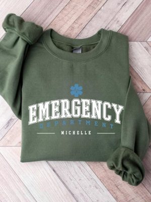 Custom Emergency Department Sweatshirt Personalized Er Nurse Sweatshirt Emergency Room Tech Gift Emergency Nurse Gift Ed Crewneck Sweater revetee 2