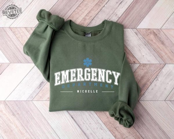 Custom Emergency Department Sweatshirt Personalized Er Nurse Sweatshirt Emergency Room Tech Gift Emergency Nurse Gift Ed Crewneck Sweater revetee 2