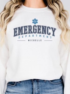 Custom Emergency Department Sweatshirt Personalized Er Nurse Sweatshirt Emergency Room Tech Gift Emergency Nurse Gift Ed Crewneck Sweater revetee 4