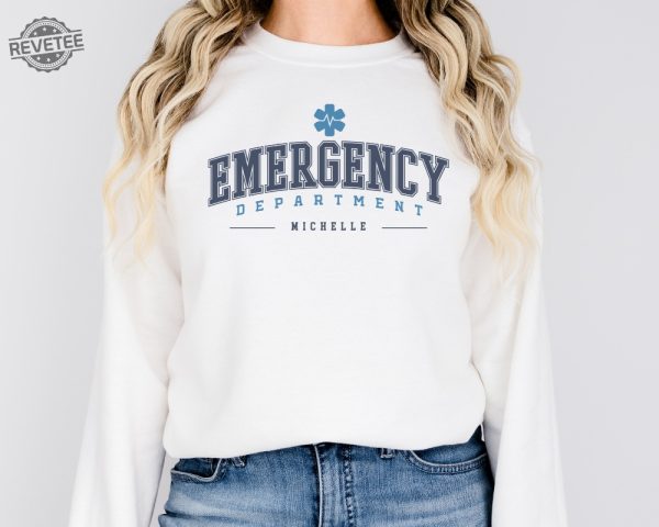 Custom Emergency Department Sweatshirt Personalized Er Nurse Sweatshirt Emergency Room Tech Gift Emergency Nurse Gift Ed Crewneck Sweater revetee 4