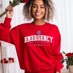 Custom Emergency Department Sweatshirt Personalized Er Nurse Sweatshirt Emergency Room Tech Gift Emergency Nurse Gift Ed Crewneck Sweater revetee 5