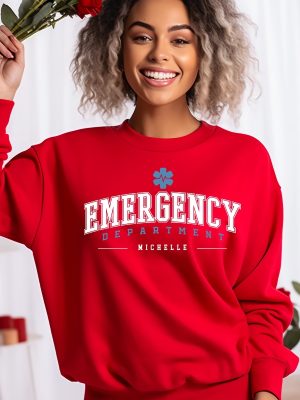 Custom Emergency Department Sweatshirt Personalized Er Nurse Sweatshirt Emergency Room Tech Gift Emergency Nurse Gift Ed Crewneck Sweater revetee 5