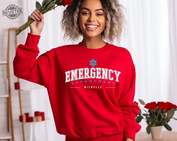 Custom Emergency Department Sweatshirt Personalized Er Nurse Sweatshirt Emergency Room Tech Gift Emergency Nurse Gift Ed Crewneck Sweater revetee 5