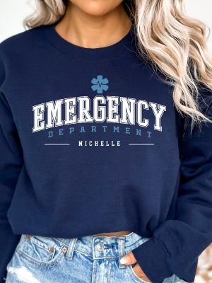 Custom Emergency Department Sweatshirt Personalized Er Nurse Sweatshirt Emergency Room Tech Gift Emergency Nurse Gift Ed Crewneck Sweater revetee 6