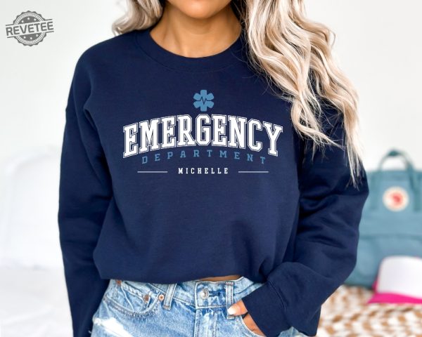 Custom Emergency Department Sweatshirt Personalized Er Nurse Sweatshirt Emergency Room Tech Gift Emergency Nurse Gift Ed Crewneck Sweater revetee 6