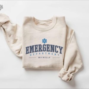 Custom Emergency Department Sweatshirt Personalized Er Nurse Sweatshirt Emergency Room Tech Gift Emergency Nurse Gift Ed Crewneck Sweater revetee 7