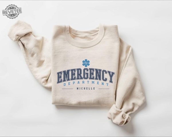 Custom Emergency Department Sweatshirt Personalized Er Nurse Sweatshirt Emergency Room Tech Gift Emergency Nurse Gift Ed Crewneck Sweater revetee 7