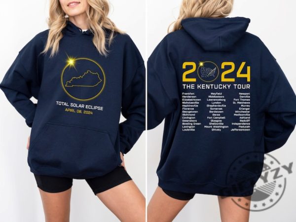 Kentucky Total Solar Eclipse Shirt April 8Th 2024 Hoodie Totality Spring 2024 Sweatshirt Path Of Totality 2Sided Tshirt Total Solar Eclipse Shirt giftyzy 1 1