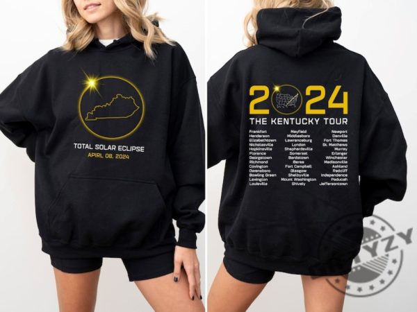 Kentucky Total Solar Eclipse Shirt April 8Th 2024 Hoodie Totality Spring 2024 Sweatshirt Path Of Totality 2Sided Tshirt Total Solar Eclipse Shirt giftyzy 3 1