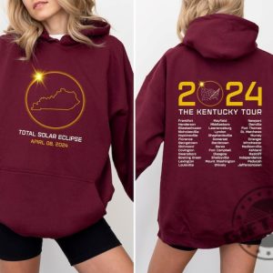 Kentucky Total Solar Eclipse Shirt April 8Th 2024 Hoodie Totality Spring 2024 Sweatshirt Path Of Totality 2Sided Tshirt Total Solar Eclipse Shirt giftyzy 4 1