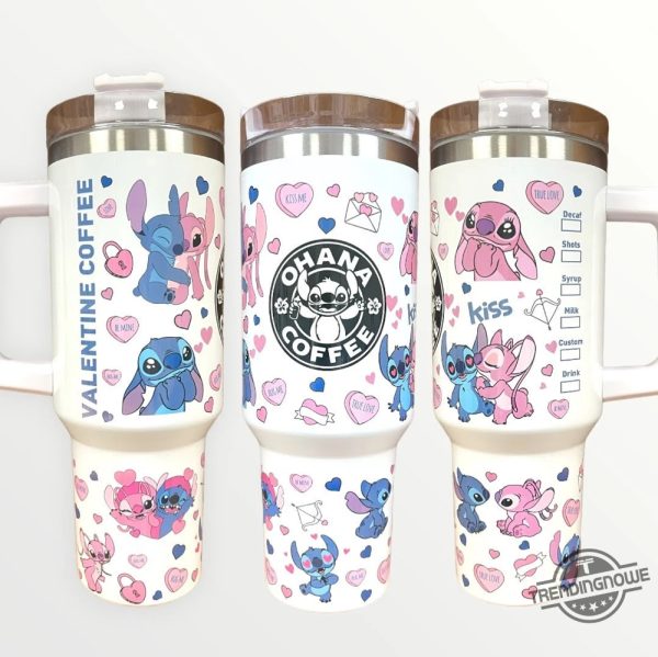 Stitch And Angel Stanley Tumbler Stitch Stanley Cup Disney Stanley Cup 40 Oz Stainless Steel Tumbler Disney Gift trendingnowe 1